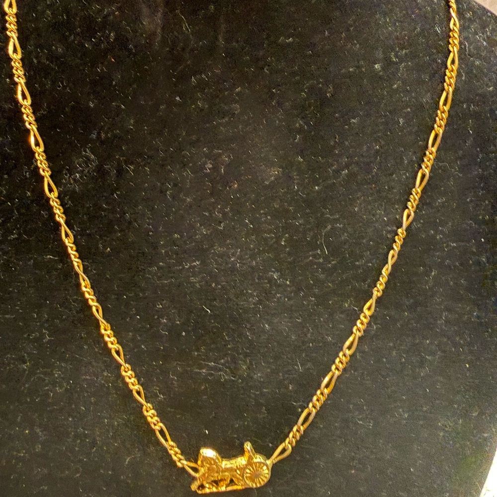 Vintage Celine Gold Necklace with Chariot Pendant - Picture 3 of 3